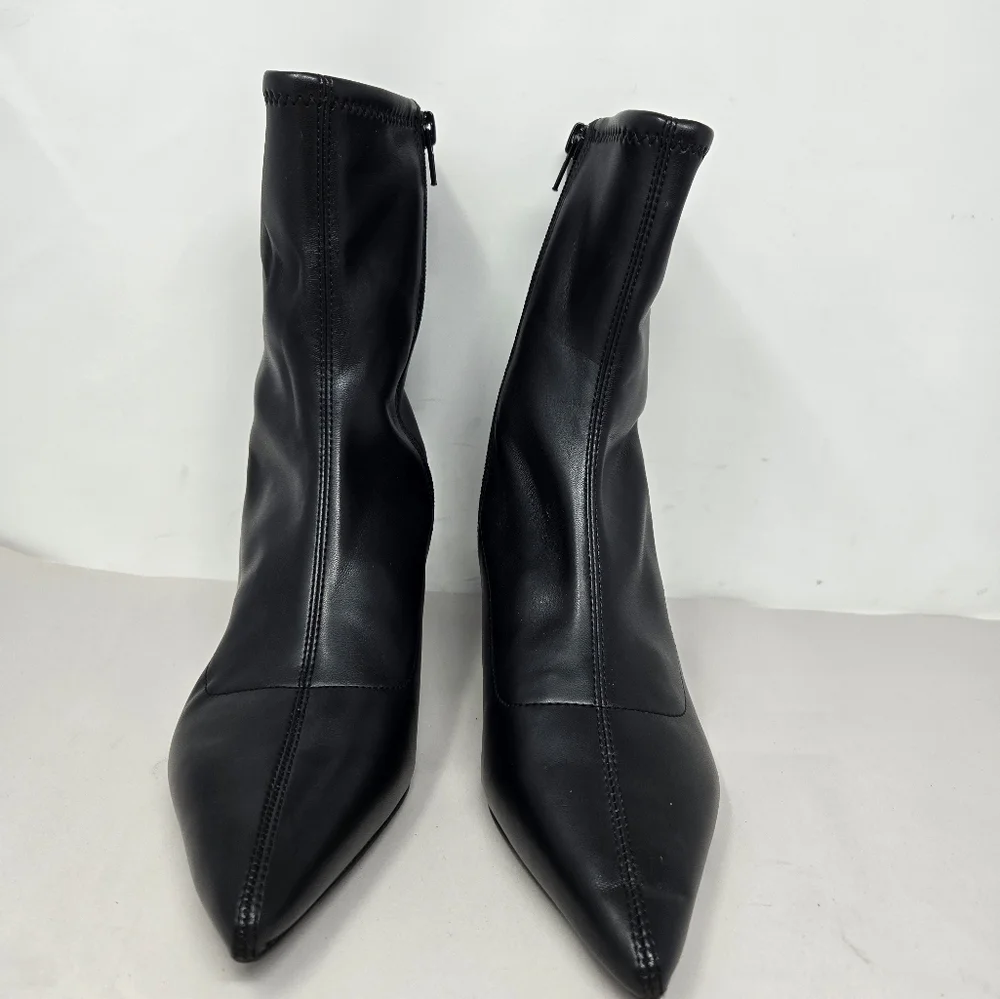 Abound Womens Ankle Boots Sz 8.5M Aberinn Black Faux Leather Kitten Heel Classic